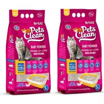 Bado Bebek Pudrası Kokulu Topaklanan İnce Taneli Bentonit Kedi Kumu 2x5 lt