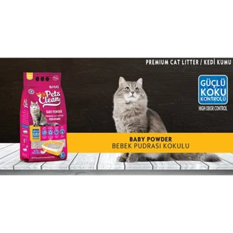 Bado Bebek Pudrası Kokulu Topaklanan İnce Taneli Bentonit Kedi Kumu 2x5 lt