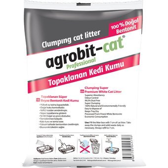 Agrobit Cat Kokusuz Topaklanan İnce Taneli Bentonit Kedi Kumu 10 lt