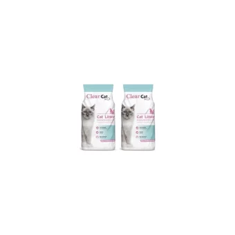 Clear Cat Bebek Pudrası Kokulu Topaklanan İnce Taneli Bentonit Kedi Kumu 20 kg