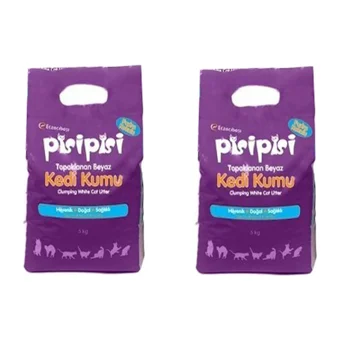Eczacıbaşı Pisipisi Bebek Pudrası Kokulu Topaklanan İnce Taneli Bentonit Kedi Kumu 2x12 lt
