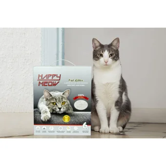 Happy Meow Bebek Pudrası Kokulu Topaklanan İnce Taneli Bentonit Kedi Kumu 6 lt