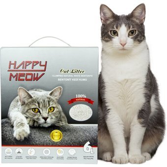 Happy Meow Bebek Pudrası Kokulu Topaklanan İnce Taneli Bentonit Kedi Kumu 6 lt