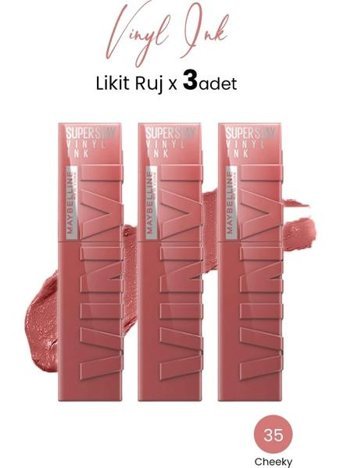 Maybelline New York Super Stay Vınyl Ink 35 Cheeky Parlak Likit Fırçalı Ruj