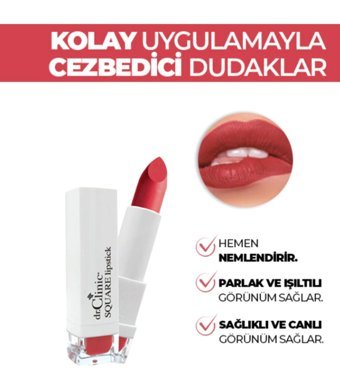 Dr.Clinic Square 4 Mat Parlak Krem Lipstick Ruj