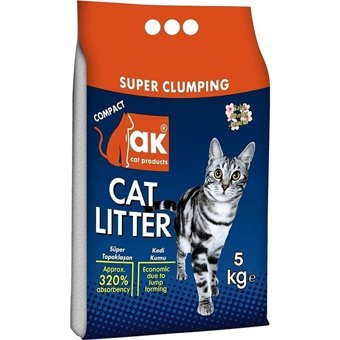 Ak Bebek Pudrası Kokulu Topaklanan İnce Taneli Bentonit Kedi Kumu 5 kg