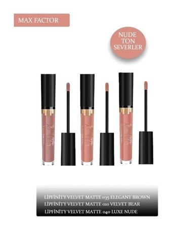 Max Factor Lipfinity Velvet 3 Nude Kalıcı Mat Likit Fırçalı Ruj