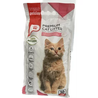 Petclay Bebek Pudrası Kokulu Topaklanan İnce Taneli Bentonit Kedi Kumu 2x10 lt