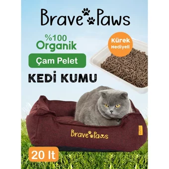 Brave Paws Kalın Taneli Çam Pellet Kedi Kumu 20 lt