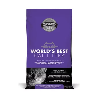 Worlds Best Lavanta Kokulu Topaklanan İnce Taneli Bentonit Kedi Kumu 3.18 kg