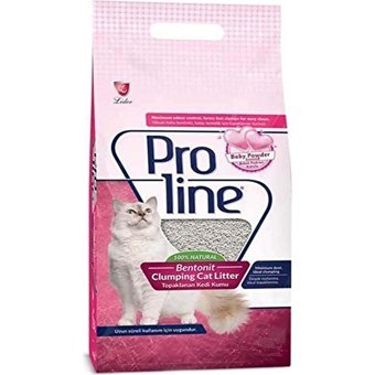 Proline Bebek Pudrası Kokulu Topaklanan İnce Taneli Bentonit Kedi Kumu 20 lt