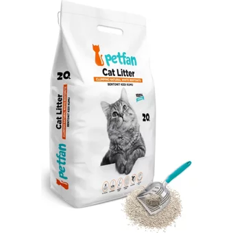 Petfan Kokusuz Topaklanan İnce Taneli Bentonit Kedi Kumu 20 lt