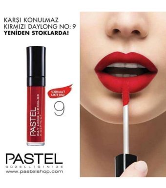 Pastel Day Long Lipcolor Kissproof 9 Kalıcı Mat Likit Fırçalı Ruj