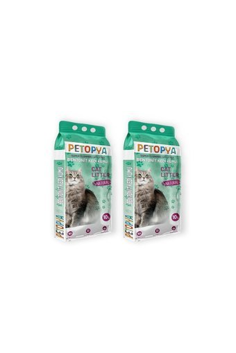 Petopya Kokusuz Topaklanan İnce Taneli Aktif Karbonlu Bentonit Kedi Kumu 2x10 lt