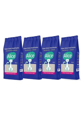Alice Topaklanan Kalın Taneli Bentonit Kedi Kumu 4x14 lt