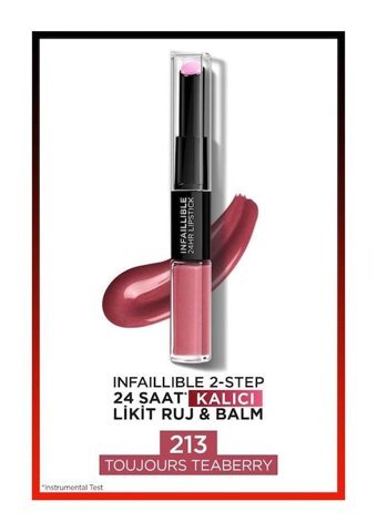 L’Oréal Paris Infaillible 2 Step 213 Toujours Teaberry Kalıcı Mat Likit Fırçalı Ruj