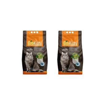 Bio Kitty Marsilya Sabunu Kokulu Topaklanan İnce Taneli Bentonit Kedi Kumu 2x10 lt