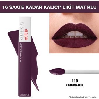 Maybelline New York Stay Mat Ink City 110 Mat Likit Fırçalı Ruj