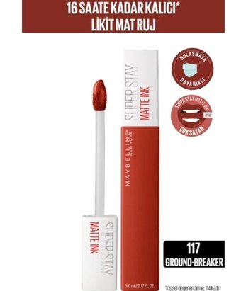 Maybelline New York Super Stay 117 Ground Breaker Mat Likit Fırçalı Ruj