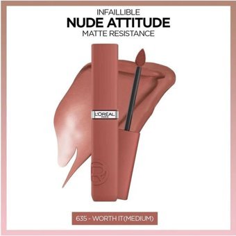 L’Oréal Paris Infaillible Resistance 635 Worth It Medium Mat Likit Fırçalı Ruj