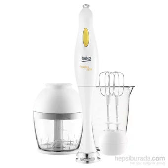 Beko BKK 2155 900 ml Plastik Hazneli Çift Bıçaklı 3'lü Blender Seti Beyaz