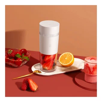 Xiaomi Mijia 350 ml Plastik Hazneli 4 Bıçaklı Tekli Mini El Blender Beyaz