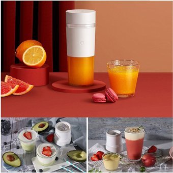 Xiaomi Mijia 350 ml Plastik Hazneli 4 Bıçaklı Tekli Mini El Blender Beyaz
