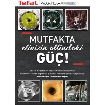 Tefal Powelix Activflow Baby Food 1000 ml Plastik Hazneli Turbolu 4 Bıçaklı 4'lü Blender Seti Kırmızı