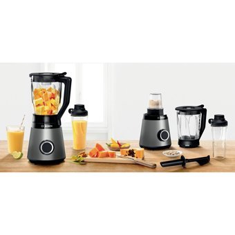 Bosch MMB6177S 1500 ml Plastik Hazneli Çift Bıçaklı Tekli Sürahili Blender Gri
