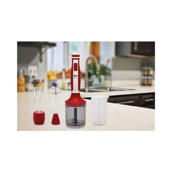 Fakir 900 ml Plastik Hazneli Turbolu 4 Bıçaklı 4'lü Blender Seti Kırmızı