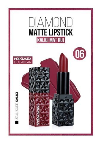 New Well Diamond 6 Mat Krem Lipstick Ruj