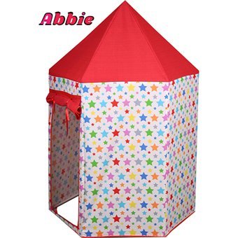 Abbie Yıldızlı Şato Üçgen Unisex Oyun Çadırı Kırmızı