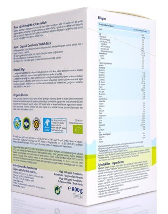HiPP Combiotic Yenidoğan Laktozsuz Tahılsız Glutensiz Organik 1 Numara Bebek Sütü 800 gr