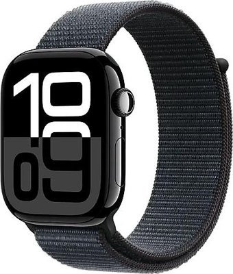 Apple Watch Series 10 GPS WatchOS Su Geçirmez 46 mm Simsiyah Alüminyum Kasa ve Mürekkep Moru Spor Loop Kordon Dikdörtgen Unisex Akıllı Saat