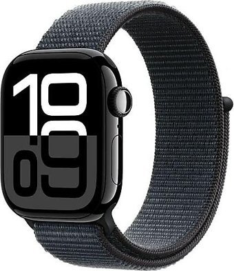 Apple Watch Series 10 GPS WatchOS Su Geçirmez 42 mm Simsiyah Alüminyum Kasa ve Mürekkep Moru Spor Loop Kordon Dikdörtgen Unisex Akıllı Saat