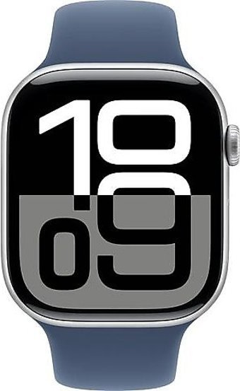 Apple Watch Series 10 GPS + Cellular WatchOS Su Geçirmez 42 mm Gümüş Alüminyum Kasa ve Kot Rengi Kauçuk Kordon Dikdörtgen Unisex Akıllı Saat
