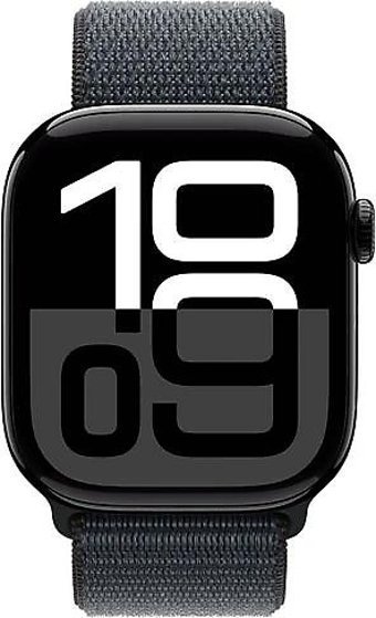 Apple Watch Series 10 GPS WatchOS Su Geçirmez 42 mm Simsiyah Alüminyum Kasa ve Mürekkep Moru Spor Loop Kordon Dikdörtgen Unisex Akıllı Saat