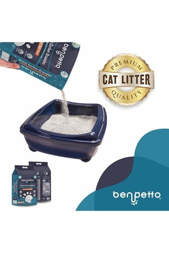 Benpetto Active Carbon Granules Topaklanan İnce Taneli Aktif Karbonlu Bentonit Kedi Kumu 2x10 lt