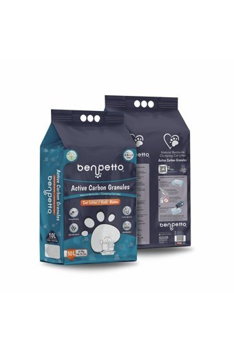 Benpetto Active Carbon Granules Topaklanan İnce Taneli Aktif Karbonlu Bentonit Kedi Kumu 2x10 lt