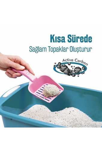 Benpetto Active Carbon Granules Topaklanan İnce Taneli Aktif Karbonlu Bentonit Kedi Kumu 2x10 lt