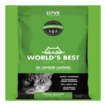 Worlds Best Kokusuz Topaklanan İnce Taneli Bentonit Kedi Kumu 3.18 kg