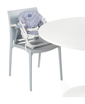 Chicco Chairy Alüminyum - Plastik 3 Noktalı Emniyet Kemeri 15 kg Kapasiteli Tekerleksiz Sandalye Üstü Tepsili Oturaklı Yükselticili Katlanır Portatif Mama Sandelyesi Gri