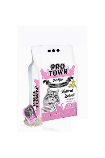 Pro Town Bebek Pudrası Kokulu Topaklanan İnce Taneli Aktif Karbonlu Bentonit Kedi Kumu 15 lt