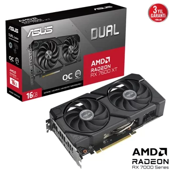 Asus Dual RX 7600 XT OC 16 GB GDDR6 PCI-Express 4.0 DirectX 12 Ultimate 2 Fanlı 128 Bit Masaüstü AMD Ekran Kartı