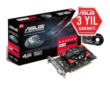 Asus RX 550 4 GB GDDR5 PCI-Express 3.0 DX 12 1 Fanlı 128 Bit Masaüstü AMD Ekran Kartı