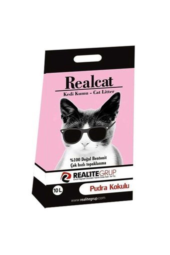 Real Cat Pudralı Sabunlu Topaklanan İnce Taneli Bentonit Kedi Kumu 20 lt