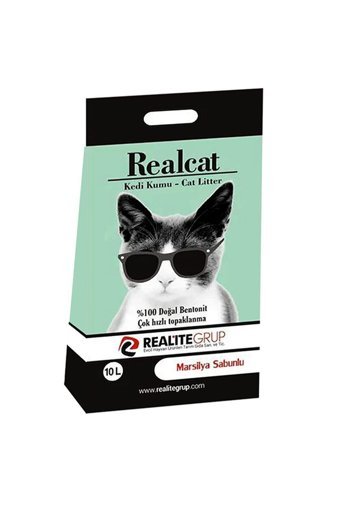Real Cat Pudralı Sabunlu Topaklanan İnce Taneli Bentonit Kedi Kumu 20 lt