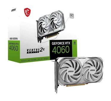 MSI Ventus 2X RTX 4060 OC WHITE 8 GB GDDR6 PCI-Express 4.0 DirectX 12 Ultimate 2 Fanlı 128 Bit Masaüstü NVIDIA Ekran Kartı