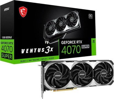 MSI Ventus 3X RTX 4070 Super OC 12 GB GDDR6X PCI-Express 4.0 DirectX 12 Ultimate 3 Fanlı 192 Bit Gaming NVIDIA Ekran Kartı