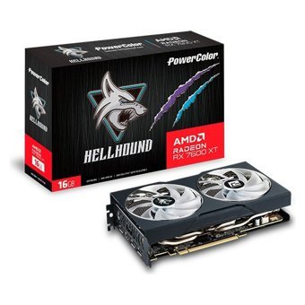 Powercolor Hellhound RX 7600 XT 16 GB GDDR6 PCI-Express 4.0 DirectX 12 Ultimate 2 Fanlı 128 Bit Masaüstü AMD Ekran Kartı